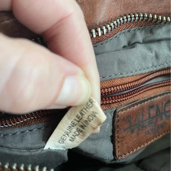 Vintage Vilenca Holland Brown Woven Leather Crossbody Bag - Picture 6 of 8